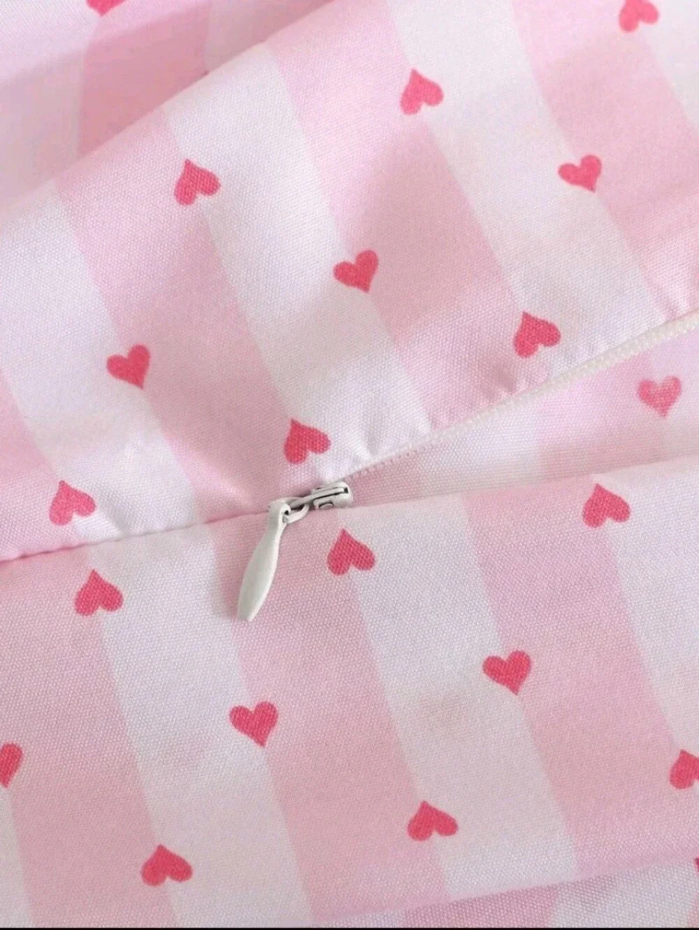 3pc Betsey Johnson King Wonderland Striped Duvet Cover Set Bright Pink
